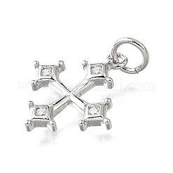 Brass Micro Pave Cubic Zirconia Pendants&nbsp;KK-V007-16P