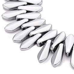 電気メッキガラスビーズセット  ティアドロップ  プラチナメッキ  15~16x6x4~4.5mm  穴：0.9~1mm  約119~120個/連  17.32~18.11インチ（44~46cm）&nbsp;EGLA-Q134-01A-B02
