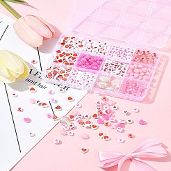 385Pcs Valentine's Day Theme Opaque/Transparent Acrylic Beads&nbsp;MACR-FS0001-93