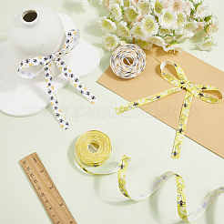 2 Rolls 2 Styles Polyester Bees Printed Grosgrain Ribbons&nbsp;SRIB-CY0001-10