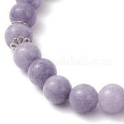 Dyed Natural White Jade 9MM Round Beaded Stretch Bracelets for Women&nbsp;BJEW-JB12256-03