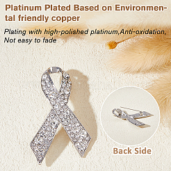2Pcs Awareness Ribbon Alloy Rhinestone Brooches for for Backpack Clothes&nbsp;JEWB-FH0002-19P