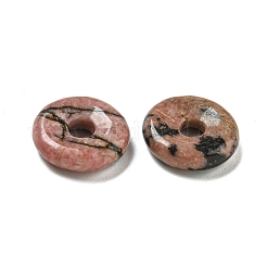 Natural Rhodonite Donut/Pi Disc Charms&nbsp;G-G142-01Q