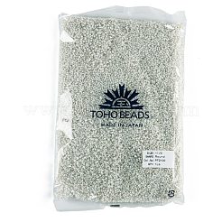 TOHOラウンドシードビーズ  日本製シードビーズ  （pf2100)パーマフィニッシュホワイトオパールシルバー裏地  8/0  3mm  穴：1mm  約10000個/ポンド&nbsp;SEED-TR08-PF2100