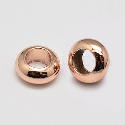 Brass Flat Round Spacer Beads&nbsp;X-KK-M085-10RG-NR