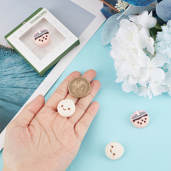 おまんじゅう＆シャボン玉茶柄 シリコンジョイスティックキャップ  サムグリップ  ゲームパッド用  ゲームコントローラ  ミックスカラー  16.5~17x16~16.5x7mm  4個/セット&nbsp;FIND-WH0147-23