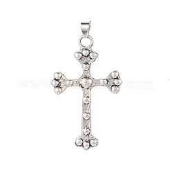 チベット風合金ラインストーンチャーム  ラテンクロスfleuree  アンティークシルバー  ヒヤシンス  49.5x30x5mm  穴：4mm&nbsp;RB-J115-02AS
