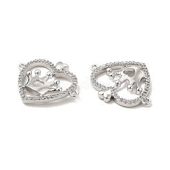 Brass Micro Pave Clear Cubic Zirconia Connector Charms&nbsp;KK-E068-VB044