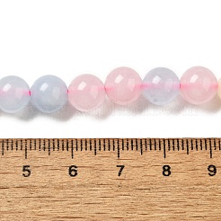 天然の天然翡翠ビーズ連売りを染めた  ラウンド  ミックスカラー  8mm  穴：1.2mm  約23個/連  7.28インチ（18.5cm）&nbsp;X-G-G021-02B-24