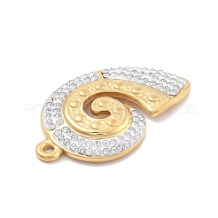 304 Stainless Steel Polymer Clay Rhinestone Pendants&nbsp;RESI-R155-012G-06