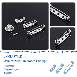 100Pcs 5 Style 304 Stainless Steel Pin Brooch Findings&nbsp;STAS-UN0045-21