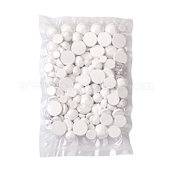 120個4スタイルスプレー塗装ホワイトウッドカボション  半円  ホワイト  30個/スタイル&nbsp;WOOD-TA0001-52