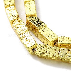 Electroplated Natural Lava Rock Beads Strands&nbsp;G-H303-A04-G01