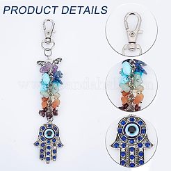 3Pcs Natural & Synthetic Gemstone Chips Cluster Pendant Decoration&nbsp;HJEW-CA0001-35