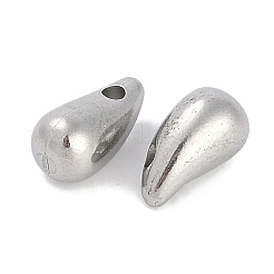 304ステンレススチールチャーム  ステンレス鋼色  ティアドロップ  12x6.5x6.5mm  穴：1.8mm&nbsp;LS-STAS-R135-01P-03