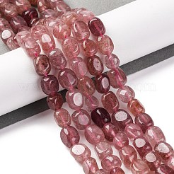 天然石ストロベリークォーツビーズ連売り  ナゲット  タンブルストーン  7~12x6~8x5~7mm  穴：1mm  約43~44個/連  15.47~15.63''（39.3~39.7センチメートル）&nbsp;G-G146-A15-01