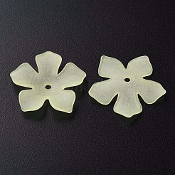 透明なアクリルビーズ  艶消し  花  シャンパンイエロー  25.5x26.5x4.5mm  穴：2mm  約900個/500g&nbsp;MACR-S373-119-D03