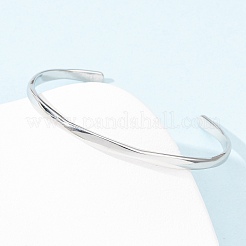 女性用304ステンレススチールカフバングル  ステンレス鋼色  内径：2-1/2x1-7/8インチ（6.2x4.8cm）&nbsp;BJEW-Z146-05P