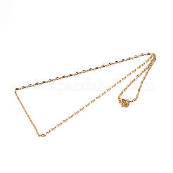 304ステンレススチールリンクチェーンネックレス  カニカン付き  ゴールドカラー  17.7インチ（45cm）  1.8mm&nbsp;STAS-M174-051G