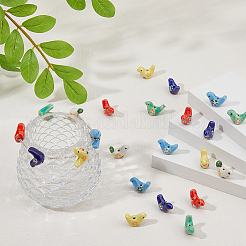24Pcs 6 Colors Handmade Printed Porcelain Beads&nbsp;PORC-HS0001-02