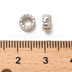 CCBプラスチックビーズフレーム  フラットラウンド  プラチナ  6x3mm  穴：1.2mm&nbsp;CCB-A001-01P