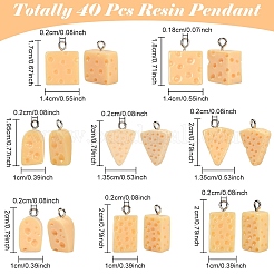40Pcs 8 Styles Resin Imitation Food Pendants&nbsp;RESI-YW0004-15
