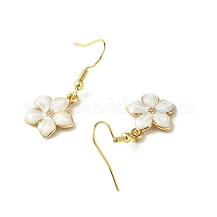 女性用フラワー合金エナメルダングルイヤリング  ミックスカラー  33x14.5mm  2のペア/セット&nbsp;EJEW-JE06156