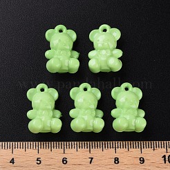 オペークアクリルパーツ  クマ  薄緑  20x13.5x10.5mm  穴：1.4mm  約400個/500g&nbsp;MACR-S373-113-A01