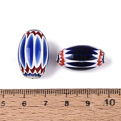 手作りのミルフィオリガラス樽ビーズ  シェブロンビーズ  ミディアムブルー  19~25x10~16mm  穴：0.5~5mm&nbsp;LA-N002-09H
