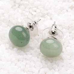 ナチュラル＆合成混石スタッドピアス  プラチナトーンの真鍮パーツ  21.5x12mm  ピン：0.7mm&nbsp;G-F267-09