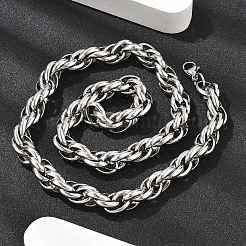 304 Stainless Steel Rope Chain Necklaces for Women Men&nbsp;NJEW-A033-04B-P