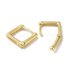 女性用真鍮ハギーフープピアス  18KGP本金メッキ  長方形  11.5x3mm&nbsp;EJEW-C097-08G-03