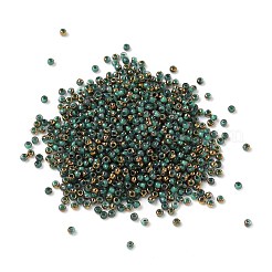 電気メッキガラスビーズ  ラウンド  黄金メッキ  グリーン  2x1.5mm  穴：0.7mm  700個/セット&nbsp;GLAA-Q120-02A-02