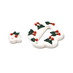 手作りのポリマークレイ ペンダント セット  桜のチャーム  雪  12x12x5mm  穴：2mm  2個/セット&nbsp;CLAY-B003-04