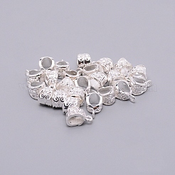 合金チューブベイル  ループベイル  保釈ビーズ  三角形  銀  13.5x8x8.5mm  穴：1.2mm  内径：7.5x5.5mm&nbsp;TA-TAC0002-03S