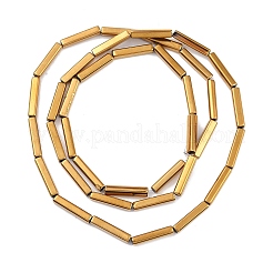 電気メッキガラスビーズセット  フルメッキ  長方形  ゴールド  19.5~20x3.5~4x3.5~4mm  穴：1mm  約38個/連  29.13''（74センチメートル）&nbsp;EGLA-Q128-12A-FP02