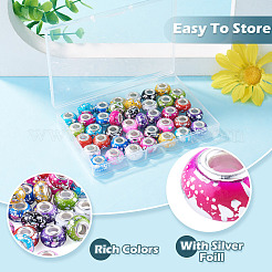 50Pcs 10 Colors Opaque Resin Rondelle European Beads&nbsp;RESI-TA0005-47