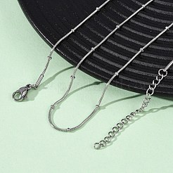 0.9mm 304ステンレススチール製サテライトチェーンネックレス  変色しない  ステンレス鋼色  17.09インチ（43.4cm）&nbsp;NJEW-T016-21B-P