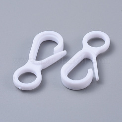プラスチックカニカン  ホワイト  33x15.5x4.5mm  穴：7.5mm&nbsp;KY-D012-13
