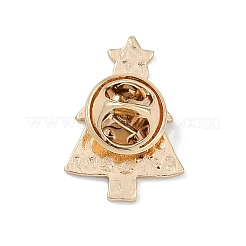 クリスマス合金エナメルピン  衣類用バックパック  ゴールドカラー  クリスマスツリー  23x16.5mm&nbsp;AJEW-A056-05A