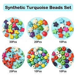 100Pcs 6 Styles Synthetic Turquoise Beads Sets&nbsp;TURQ-FS0001-05