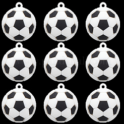 PVCと鉄のチャーム10個  サッカーのチャーム  ホワイト  34x29.5mm  穴：3.5mm&nbsp;FIND-SC0022-19