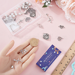 80Pcs 10 Styles Tibetan Style Alloy Connector Charms&nbsp;FIND-SC0007-56