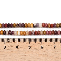 天然石モッカイトビーズ連売り  多面カット  ロンデル  4.5x2~2.5mm  穴：0.6mm  約159個/連  15.16''（38.5センチメートル）&nbsp;G-B175-A06-2x4mm