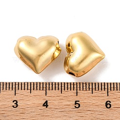真鍮チャーム  鉛フリー＆カドミウムフリー  ハート  24KGP本金メッキ  13.5x15.5x7.5mm  穴：2mm&nbsp;KK-U024-05G