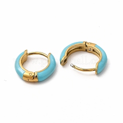 Ion Plating(IP) Enamel Hoop Earrings&nbsp;EJEW-G344-02G-01