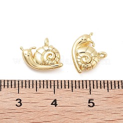 Snail Rack Plating Brass Charms&nbsp;KK-G512-13G