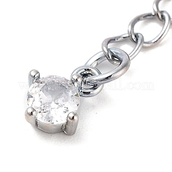 Brass with Cubic Zirconia Chain Extender&nbsp;LS-KK-B102-43P
