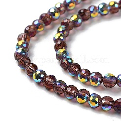 Transparent Electroplate Glass Beads Strands&nbsp;GLAA-Q099-B01-04