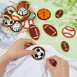 18Pcs 9 Styles Ball Polyester Embroidered Appliques&nbsp;PATC-FH0001-11